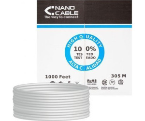 Bobina cable de red UTP Cat-6e 305m Gris