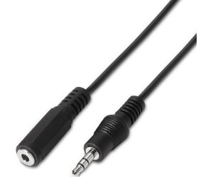 Cable Estéreo Aisens A128-0145/ Jack 3.5 Macho - Jack 3.5 Hembra/ Hasta 0.1W/ 1.5m/ Negro