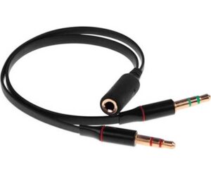 Cable de audio miniJack-2xminiJack H/M .15m. Negro