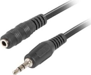 Cable estereo lanberg jack 3.5 mm macho - jack 3.5mm hembra 5m negro