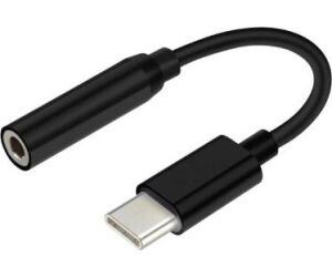 Cable de audio USB Tipo C-miniJack M/H .15m. Negro