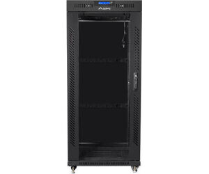Armario Lanberg Rack 19" 22u 800x800 Flat Pack Negro Puerta Cristal Con Lcd