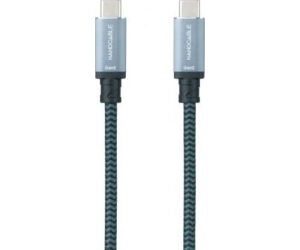 CABLE USB 3.1 GEN2 10Gbps 5A 4K/60Hz, USB-C/M USB-C/M 1.5 M GRIS/NEGRO NANOCABLE