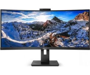 Monitor Profesional Ultrapanorámico Curvo Philips 346P1CRH 34"/ WQHD/ Webcam/ Multimedia/ Regulable en altura/ Negro