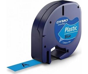 Cinta Rotuladora Adhesiva de Plstico Dymo 91205/ para Letratag/ 12mm x 4m/ Negra-Azul