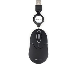 Raton con cable ngs sin black - 100dpi - 2 botones - usb