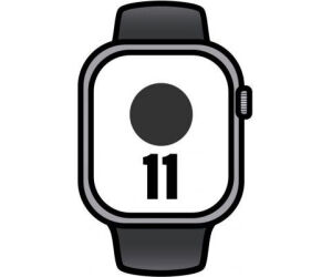 Apple Watch Series 11/ GPS/ 42mm/ Gris Espacial/ Correa Deportiva Negra (S/M)