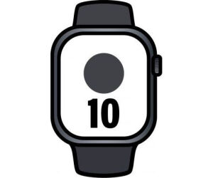 Apple Watch Series 10/ GPS/ 46mm/ Caja de Aluminio Negro Azabache / Correa Deportiva Negra S/M