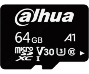 Dahua Microsd 64gb, Entry Level Video Surveillance Microsd Card, Read Speed Up To 100 Mb/s, Write Speed Up To 40 Mb/s, Speed Class C10, U3, V30, A1 (dhi-tf-l100-64gb)