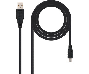 Cable USB A-miniUSB M/M 1.8m. Negro