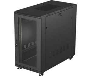 Armario Lanberg Rack 19" 22u 600x1200 Flat Pack Puerta Perforada Negro