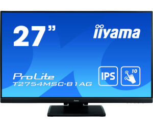 Monitor Iiyama 27" (t2754msc-b1ag) Negro  Pcap 10-points Tactil, Anti Glare Coating, 1920 X 1080, Ips-panel, Slim Bezel, Speakers, Vga, Hdmi, Height Adjust., 300 Cd/m², Usb 3.0 Usb Touch Interface