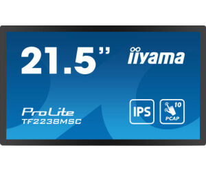 Monitor Iiyama 22" Tactil (tf2238msc-b1) 1920x1080/ 600cd /1000:1 / Hdmi/ Dp /2 X Usb/ 5ms/ Mm / Uso Horiz-verti-boca Arriba / Vesa 100x100 /negro