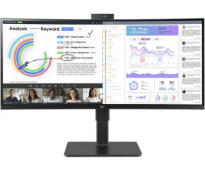 Monitor Profesional Ultrapanorámico Curvo LG 34BQ77QC-B 34"/ WQHD/ Webcam/ Multimedia/ Regulable en altura/ Negro