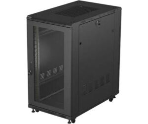Armario Lanberg Rack 19" 22u 600x1000 Flat Pack Puerta Perforada Negro
