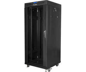 Armario Lanberg 19" 27u 600x600 Flat Pack Negro Puerta Cristal Con Lcd V2