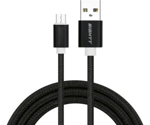Cable Eightt Usb A Microusb 1mts Trenzado De Nylon Negro. Carcasa De Aluminio