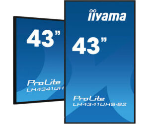 Monitor Iiyama 43" 3840x2160, 4k Uhd Ips Panel, 1% Haze, Landscape And Portrait Mode, Speakers 2x 10w , Vga, 3x Hdmi, 500cd/m², Media Play Usb Port, Control Lan / Rs232c, Vesa 400x400 (lh4341uhs-b2)