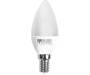 Bombilla led decorativa silver electronic vela 7w=70w -  e14 -  5000k -  620 lm -  luz fria -  a+