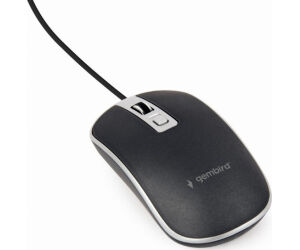 Raton Gembird Wired Optical Mouse Usb Black Silver