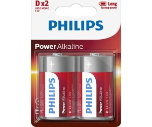 Pilas Philips Alcalina D-lr20 1.5v Pack 2