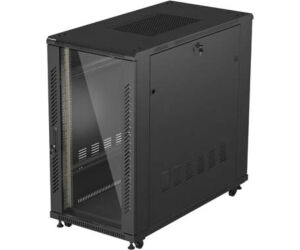 Armario Lanberg Rack 19" 22u 600x1200 Flat Pack Puerta Cristal Negro