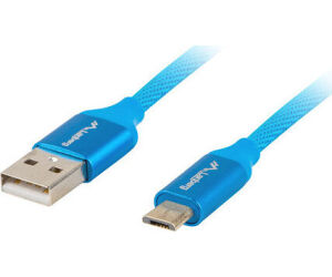 Cable usb lanberg 2.0 macho - micro usb macho quick charge 3.0 1m azul