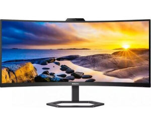 Monitor Profesional Ultrapanorámico Curvo Philips 34E1C5600HE 34"/ WQHD/ Webcam/ Multimedia/ Regulable en altura/ Negro