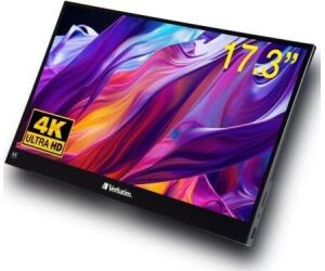 Monitor Portátil Táctil Verbatim PMT-17-4K 17.3"/ 4K/ Negro