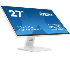 Monitor Iiyama 27" White Bonded Pcap 10p Touch, 1920x1080, Ips-panel, Flat Bezel Free Glass Front, Hdmi, Displayport, 360cd/m² (with Touch), Usb Hub 2x 3.2, Speakers (t2752msc-w1)