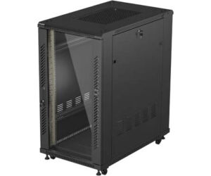 Armario Lanberg Rack 19" 22u 600x1000 Flat Pack Puerta Cristal Negro