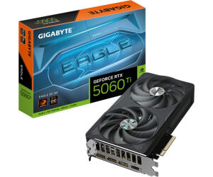 GIGABYTE GeForce RTX 5060 Ti EAGLE OC 8G Tarjeta Gráfica – 8 GB GDDR7, 128 bits, PCI-E 5.0, 2617 MHz Frecuencia del núcleo, 3 x DisplayPort, 1 x HDMI, GV-N506TEAGLE OC-8GD