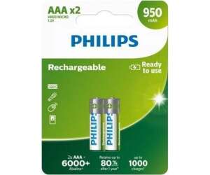 Pack de 2 Pilas AAA Philips R03B2A95/10/ 1.2V/ Recargables