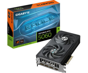 GIGABYTE GeForce RTX 5060 EAGLE OC 8G Tarjeta GrÃ¡fica - 8GB GDDR7, 128bit, PCI-E 5.0, 2550 MHz Frecuencia del nÃºcleo, 3 x DisplayPort, 1 x HDMI, GV-N5060EAGLE OC-8GD