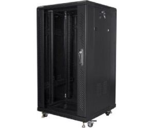 Armario Rack Lanberg 22u 600x600 Flat Pack Puerta Cristal Negro