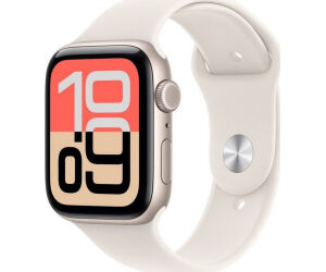 Apple Watch SE3/ GPS/ Cellular/ 44mm/ Caja de Aluminio Blanco Estrella/ Correa Deportiva Blanco Estrella M/L