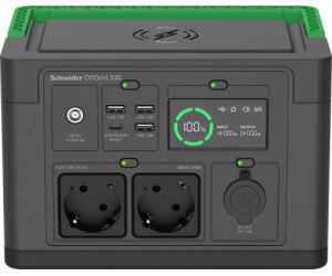 Schneider Offgrid Portable Power Station 330, 332wh Lithium-ion, 2 Schuko, Sinewave