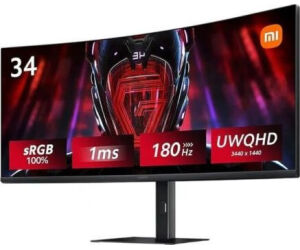 Monitor Gaming Curvo Xiaomi Curved Gaming Monitor G34WQi 34"/ WQHD/ 1ms/ 180Hz/ Negro