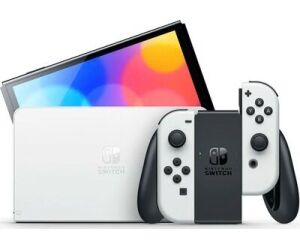 Consola nintendo switch oled blanca + mario kart 8 + nso 12m