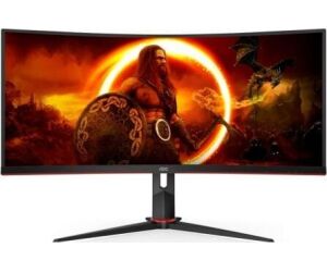 Monitor Gaming Ultraparonámico Curvo AOC CU34G2XP/BK 34"/ WQHD/ 1ms/ 180Hz/ VA/ Negro