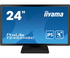 MONITOR IIYAMA 24" TACTIL CAPACITIVO T2452MSC-B1, IPS, 14 MS, HDMI, USB, DISPLAYPORT, ALT, REG INCL 90Âº, VESA 100 x 100