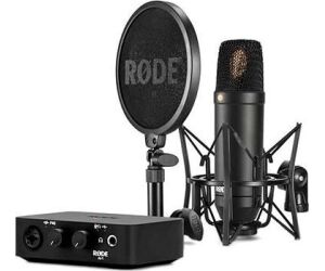 Microfono rode nt1&ai - 1 complete studio kit nt1 ai - 1 - soporte - pop filter - negro
