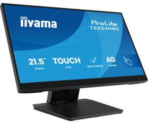 IIYAMA MONITOR, 21,5 PULGADAS T2254MSC-B2AG, 54,6 CM, 1920 x 1080 PIXELES, FULL HD, LED, 4 MS, NEGRO