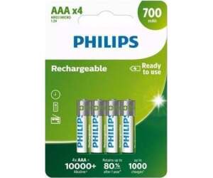 Pack de 4 Pilas AAA Philips 1.2V Recargables