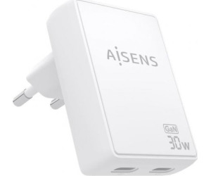 Cargador de Pared GaN 2xUSB Tipo-C 30W Blanco