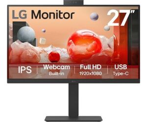 Monitor Profesional LG 27BA850-B 27"/ Full HD/ Webcam/ Multimedia/ Regulable en altura/ Negro