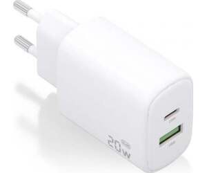 Adpatador AC Cargador GaN 20W 1xUSB-C PD3.0, 1xUSB-A QC3.0