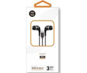 Auriculares Intrauditivos con Micrófono USB Tipo-C Negros