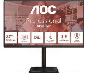 Monitor Profesional AOC Q27E4CV 27"/ QHD/ Multimedia/ Regulable en altura/ Negro