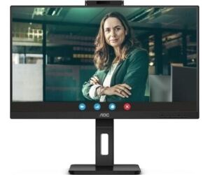 Monitor Profesional AOC 24P3CW 23.8"/ Full HD/ Webcam/ Multimedia/ Regulable en altura/ Negro
